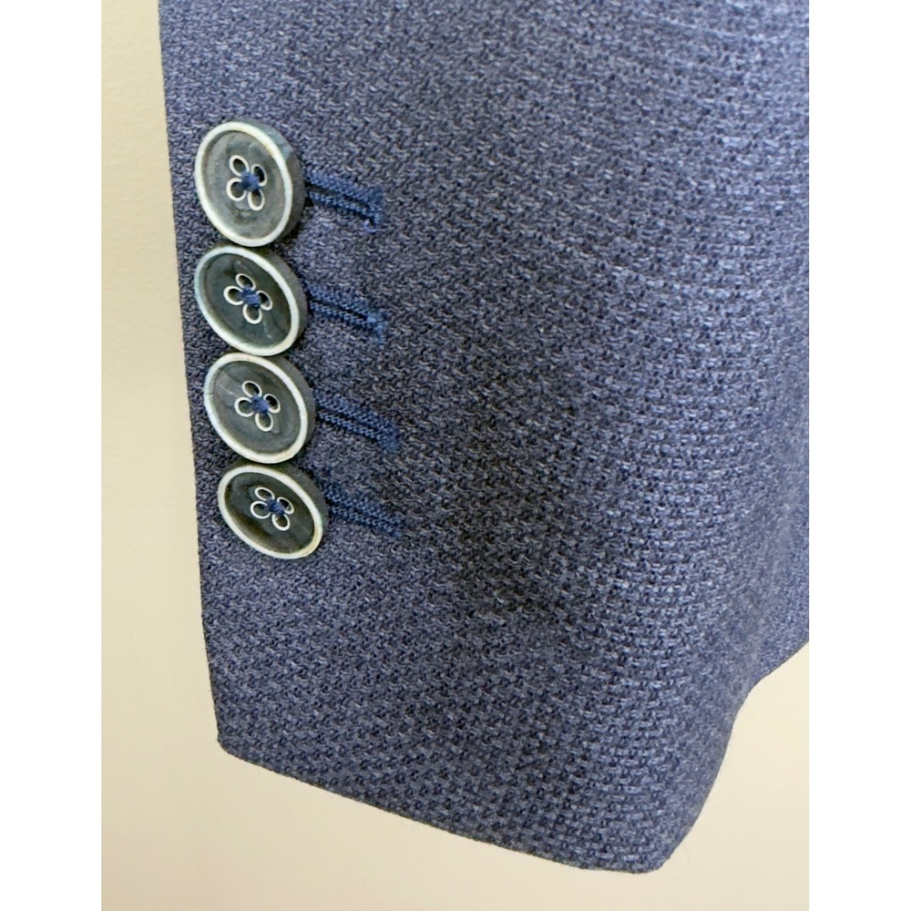 J. Hilburn Mens Size 48R Blue Wool Sport Coat Blazer Custom Tailored 2-Button - Picture 4 of 7